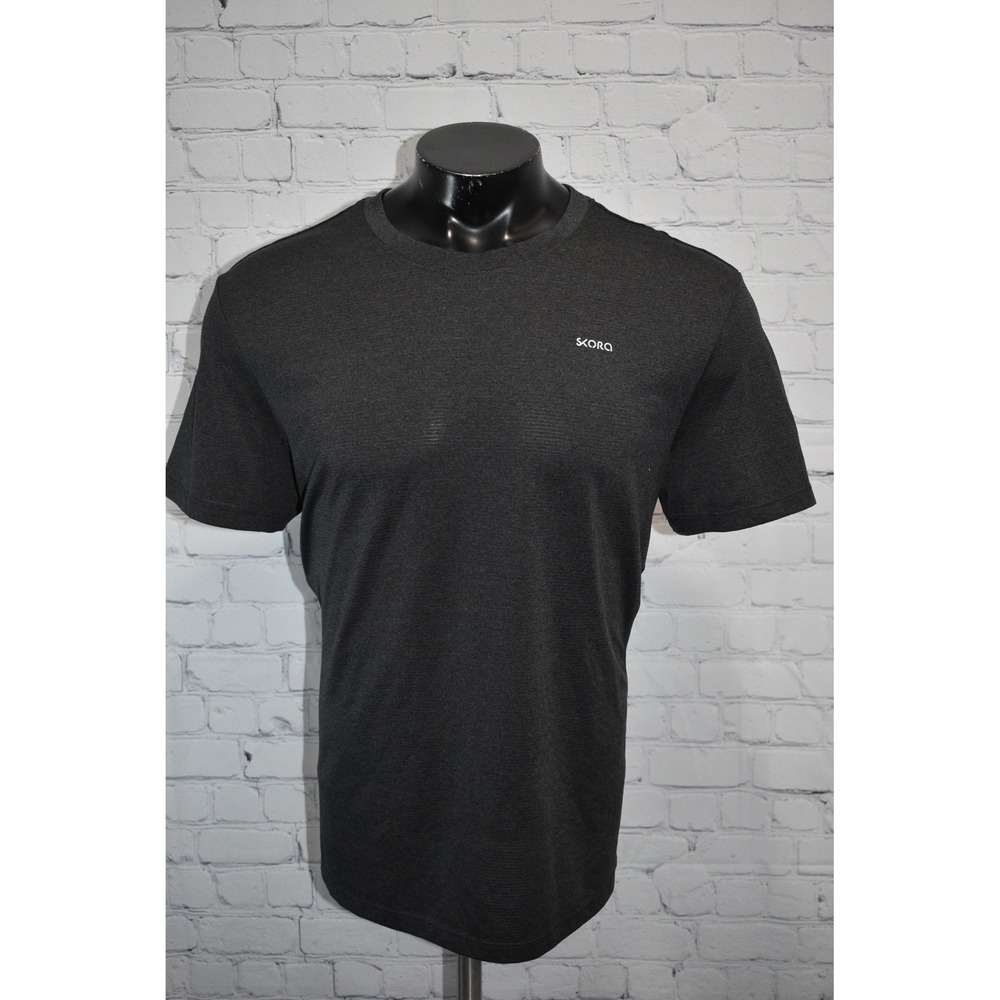 Skora Running Shirt Mens Large Gray Short Sleeve Quick Dry Athletic Tee